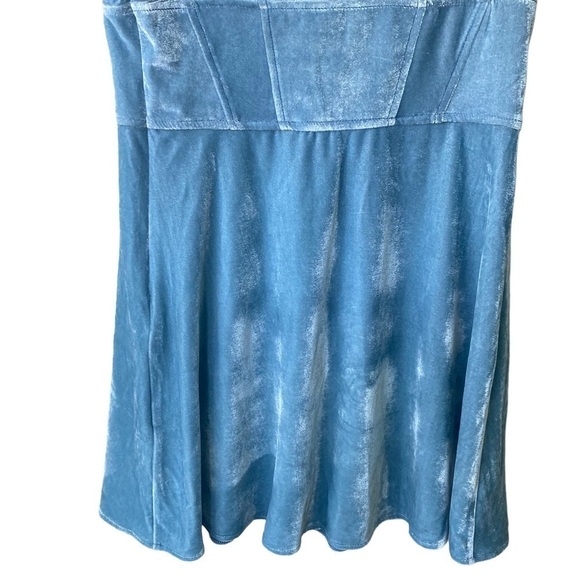 Urban Outfitters Velvet Babydoll Dress M Y2K Mini Corset Empire Waist Coquette - Picture 11 of 12